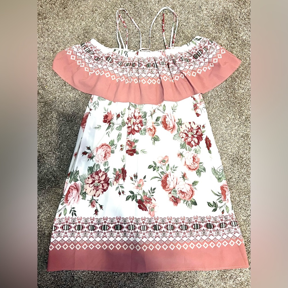 Anthropologies Peppermint Off Shoulder Crisscross Spaghetti Stapes- Size Small